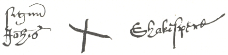 Facsimile of Mark-Signature of John Shakespeare, the Poet’s Father.  From a Deed of Conveyance, dated January 26, 1596