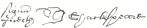 Facsimile of Mark-Signature of Judith Shakespeare, the Poet’s Second Daughter, afterwards Mrs. Thomas Quiney