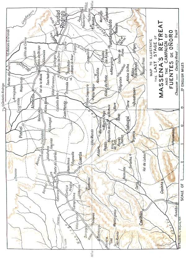 Map of Masséna’s retreat. Celorico to Ciudad Rodrigo