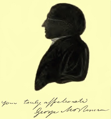 Silhouette of George Mortimer, signed: Yours truly affectionate George Mortimer