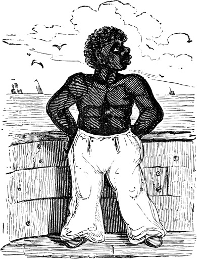 Black man in white trousers