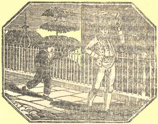 Graphic of a young boy running after an older boy with a basket on his head