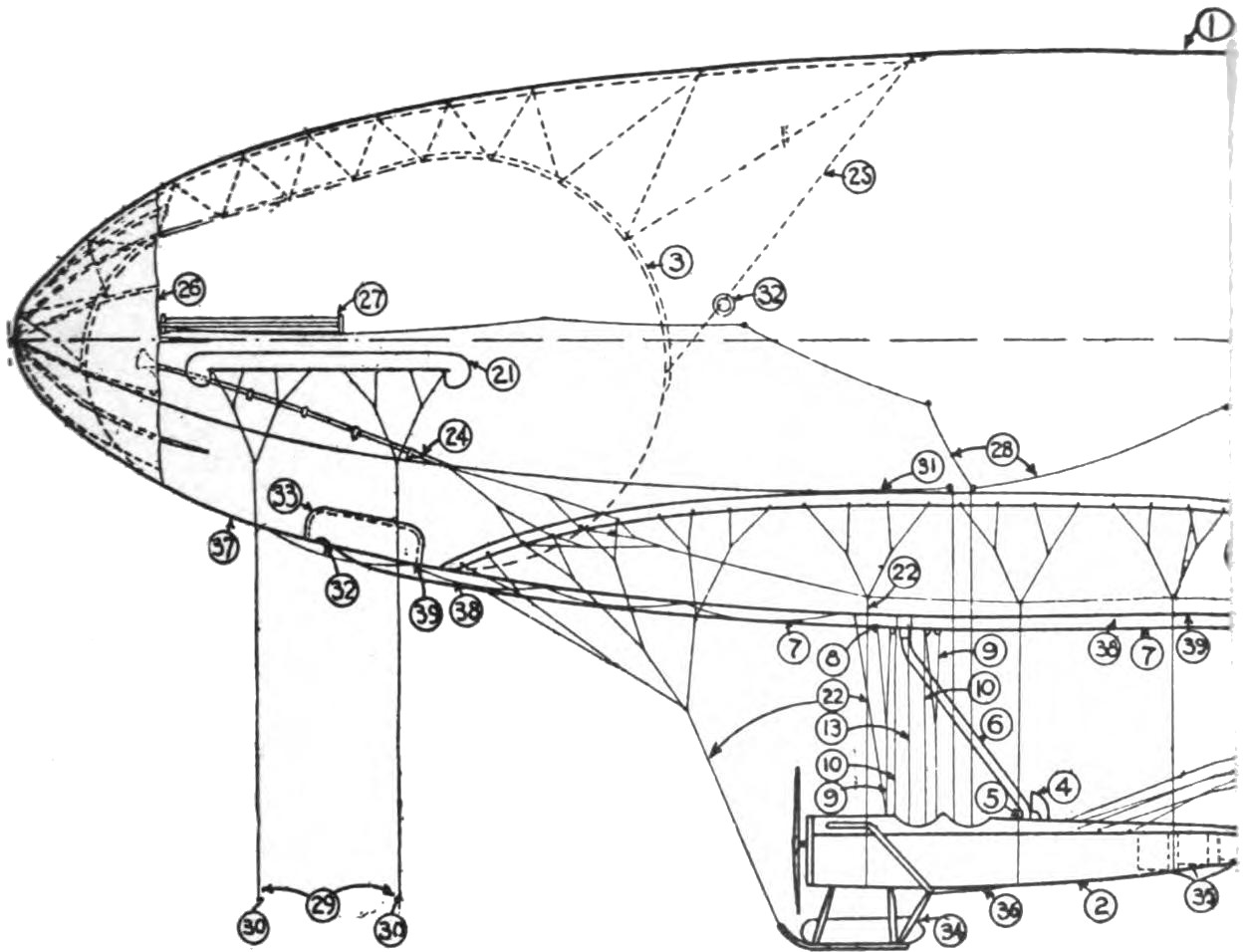 Dirigible diagram side view