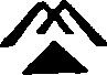 Two overlapping inverted Vâ€™s with filled up pointing triangle below