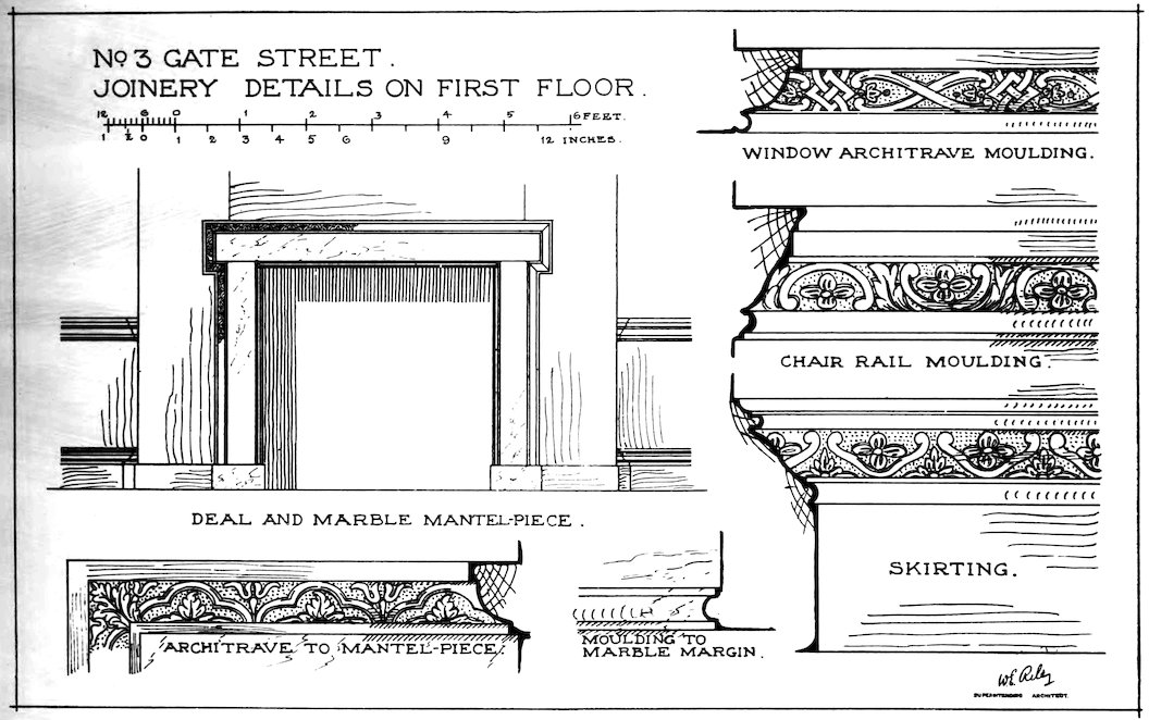 N<sup>O</sup>. 3 GATE STREET. JOINERY DETAILS ON FIRST FLOOR.