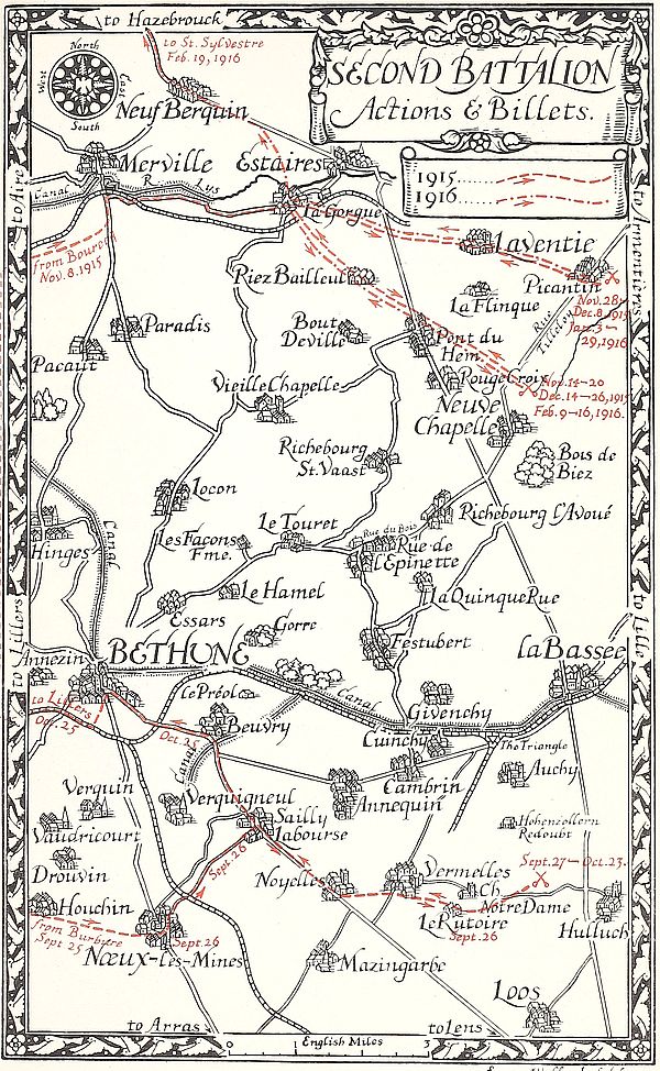 Map of area near Laventie