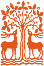 Logo of two deer under a tree.