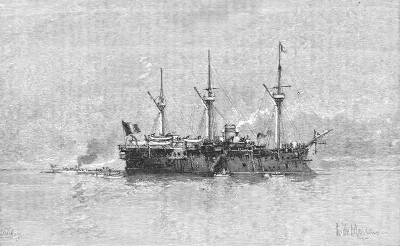 War-ship in harbor