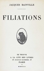 Filiations, Jacques Bainville