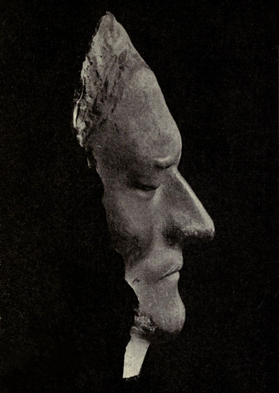 DEATH MASK OF SIR ISAAC NEWTON.