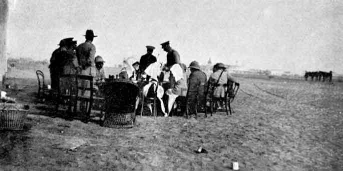 Awaiting the Advance. The Commander-in-Chief at tea with the Red Cross Sisters