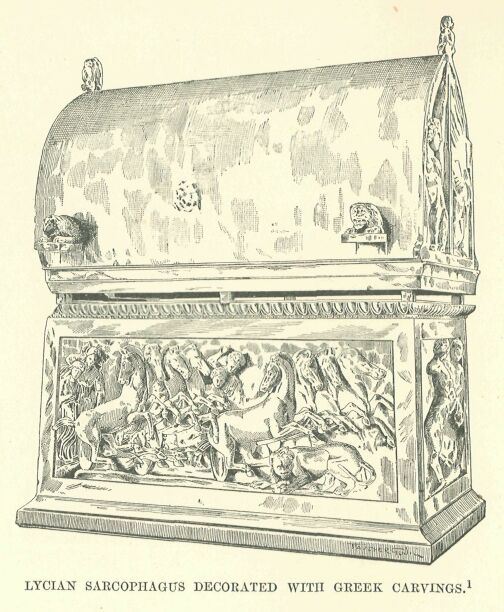 328.jpg Lycian Sarcophagus Decorated With Greek Carvings 