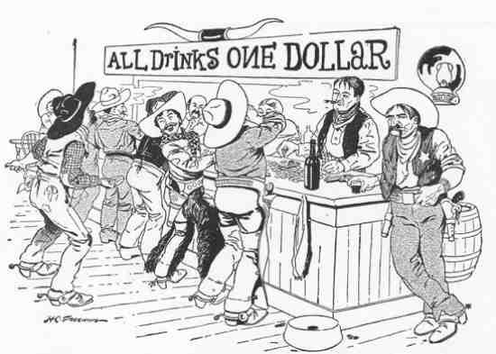 They began to cuss, amiable, and
throw down dollars [Frontispiece]