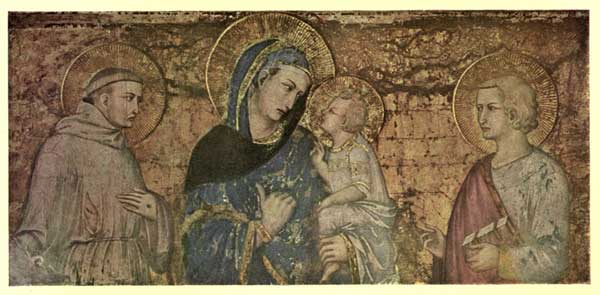 PIETRO LORENZETTI: MADONNA AND CHILD WITH S.S. FRANCIS
AND JOHN