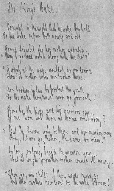 Manuscript of The King’s Wake