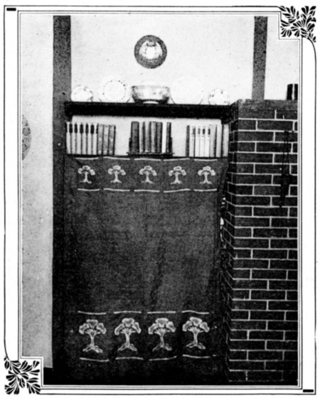 Jessie Tarbox Beals Utilizing a Chimney Corner for a Book
Case