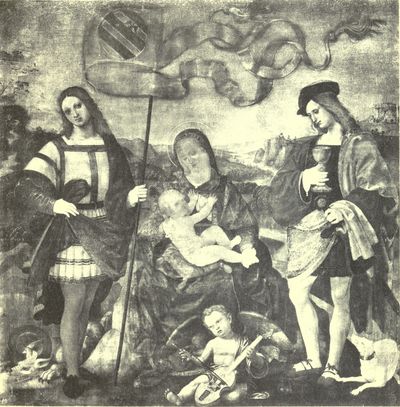 Madonna and Saints, with a Child Angel.