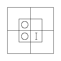 Diagram representing x prime m exists and y m does not exist