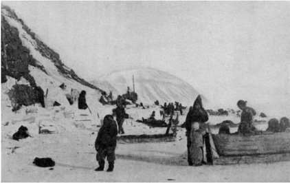 An Eskimo Village in Alaska.