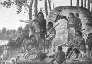 a. "A family from the tribe of the wild Sautaux Indians on the Red River." Drawn from
nature, 1821