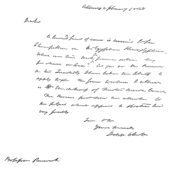 Clinton fac-simile of letter