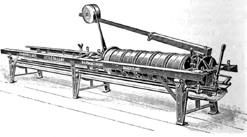 Continuous pressure gang cheese-press.