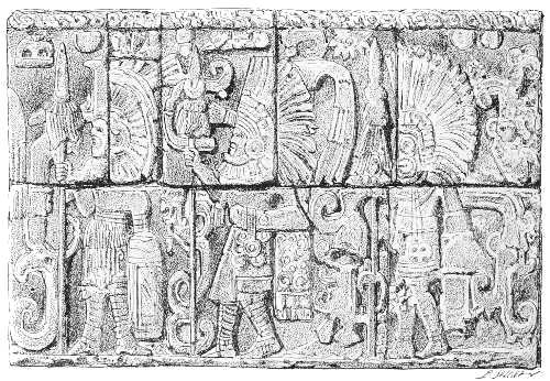 BAS-RELIEF IN HALL OF TENNIS-COURT OF CHICHEN-ITZA.