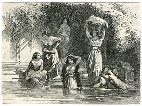 GIRLS BATHING.