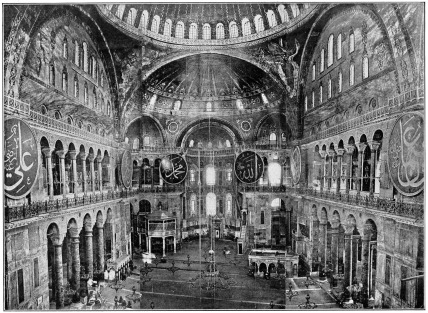 CHURCH HAGIA SOPHIA, CONSTANTINOPLE. INTERIOR.