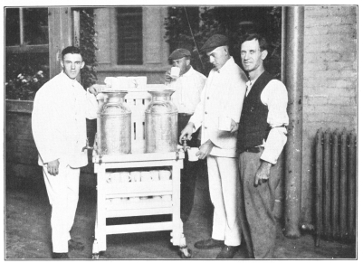 A FACTORY’S COOPERATION IN AIDING PHYSICAL FITNESS—THE
UNDERWEIGHT EMPLOYEES ARE GIVEN A MILK LUNCH