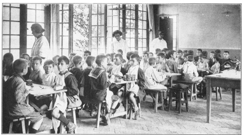 Photo, Keystone View Co.


THE LUNCH HOUR IN A FRENCH SCHOOL WHERE EXERCISE, OUT-OF-DOOR LIFE,
SUNSHINE AND FRESH AIR ARE CONSIDERED ESSENTIAL