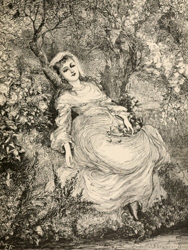 woman leaning against a tree