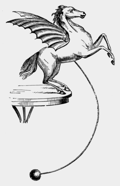 pegasus on
edge of table