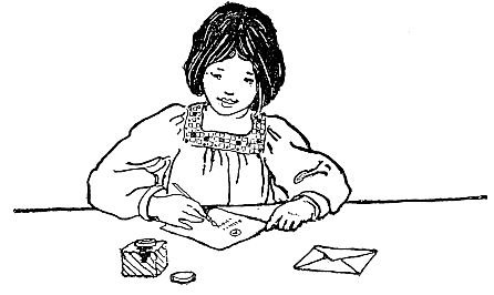 girl writing invitations