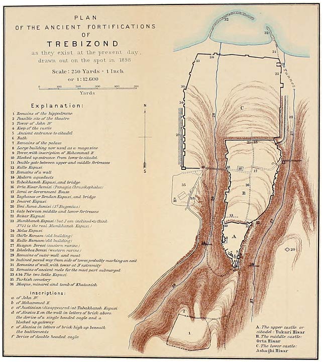 PLAN OF THE ANCIENT FORTIFICATIONS OF TREBIZOND