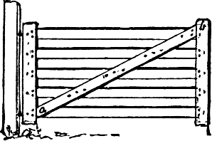 gate with upward slanting brace