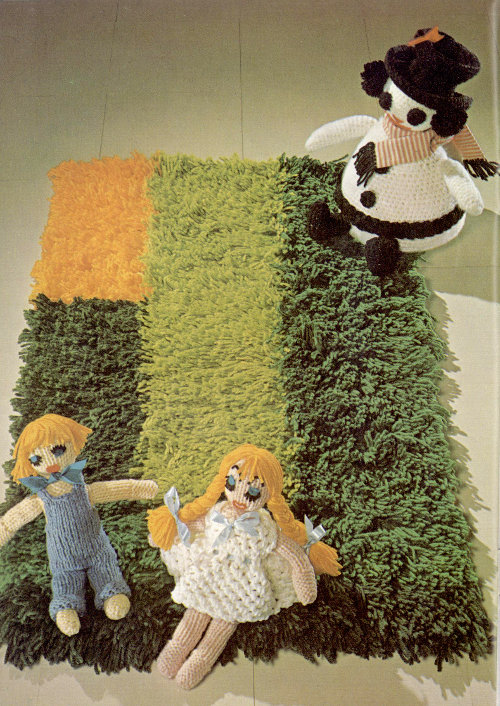 Fringe Rug, Snowman, and Dolls