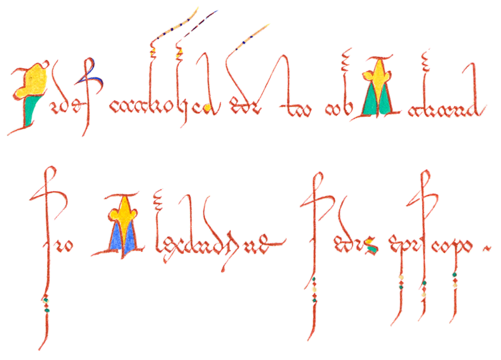 Coloured manuscript text.