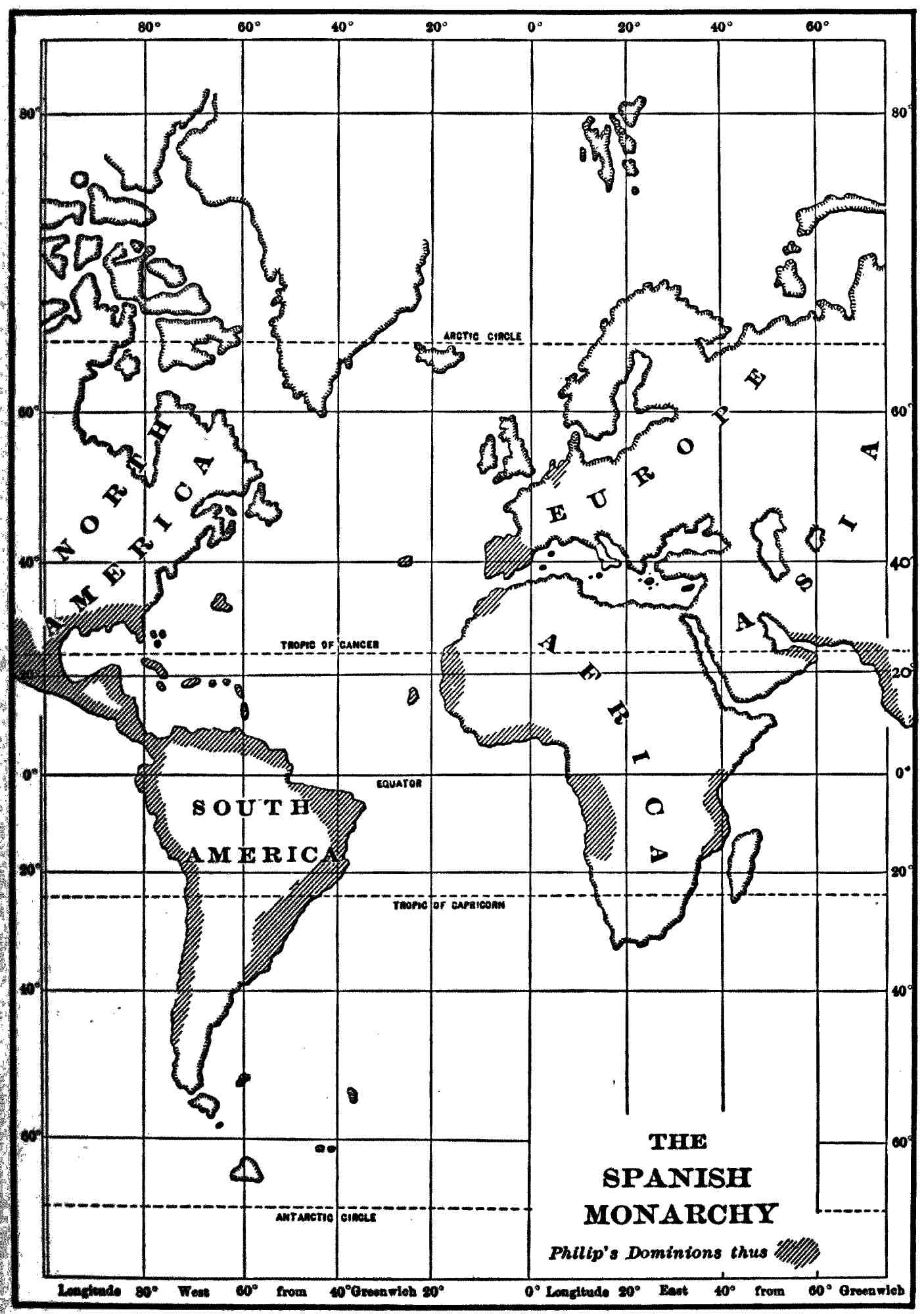 map showing the spanish monarchy