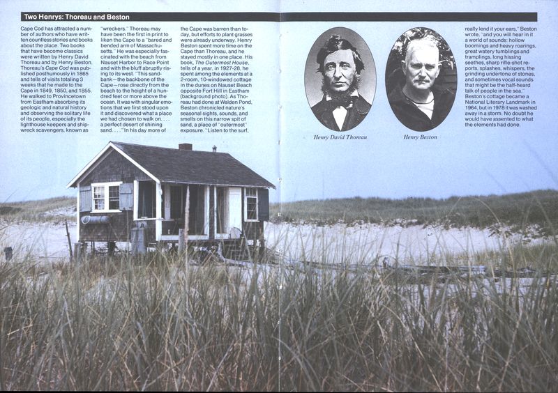 (Portraits of Thoreau and Beston.
  The Beston beach house.)