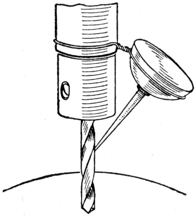 Oil can attached to drill holder