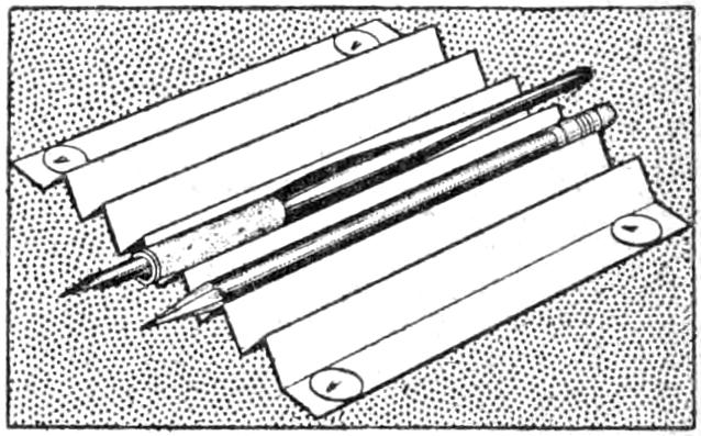 Corrugated sheet as pen tray