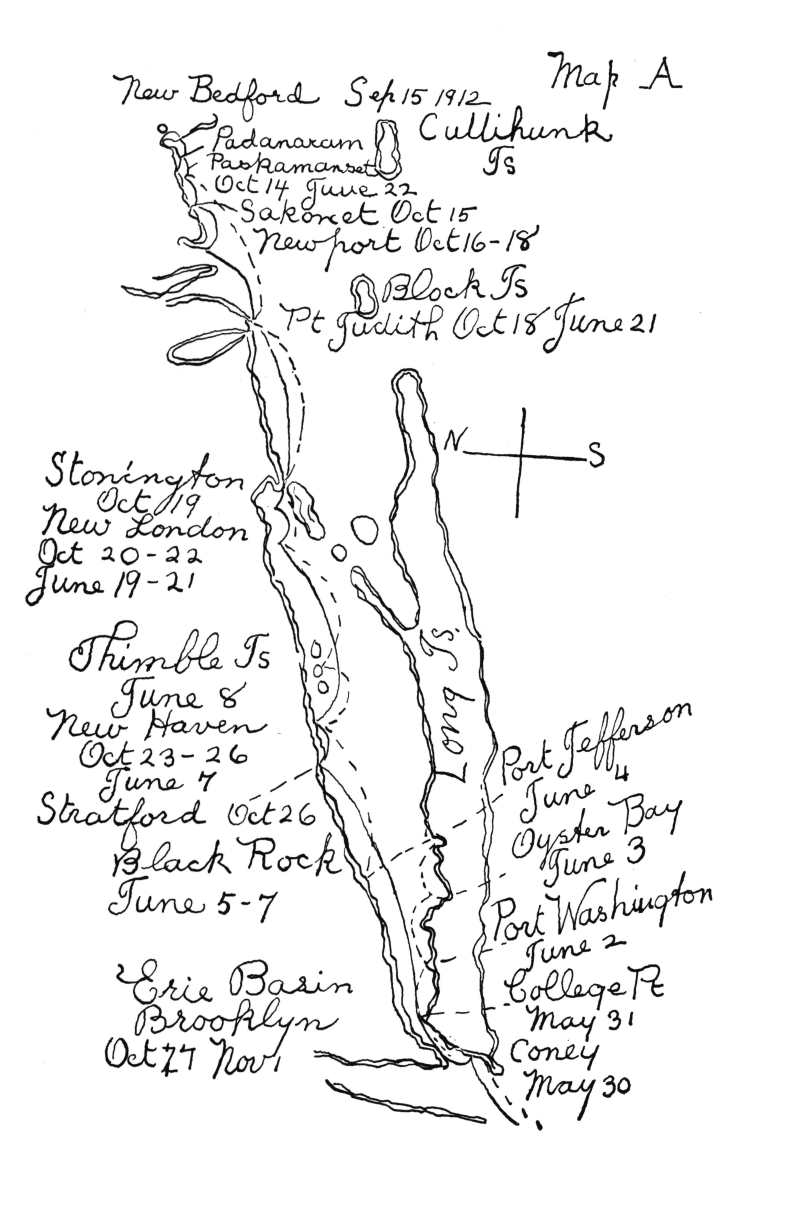 Map A: New Bedford to New York City