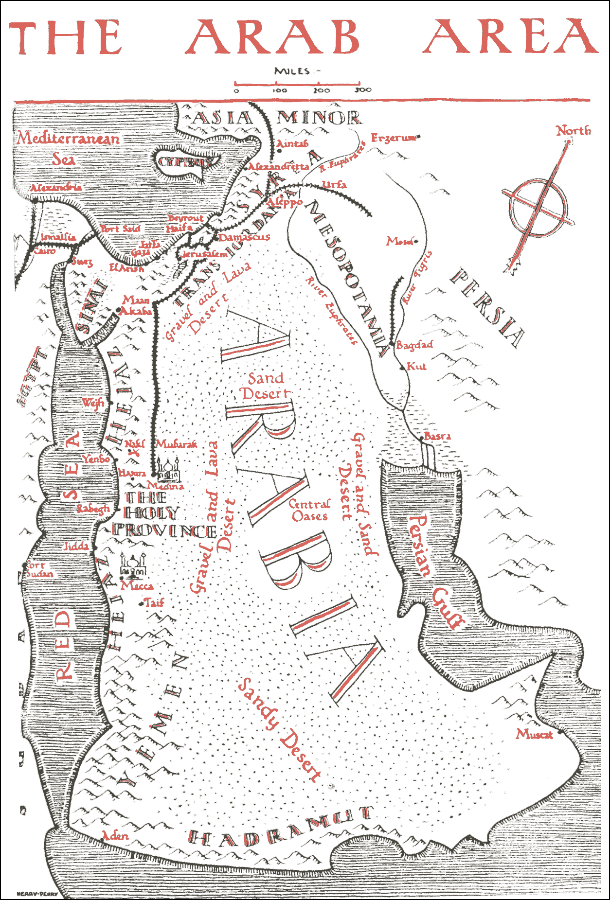 Map of Arabian peninsula