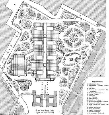 PLAN OF THE DUTCH INTERNATIONAL EXHIBITION.